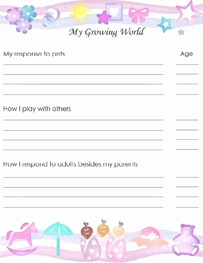 Baby Book Template Pages Best Of Free Printable Baby Book Page &quot;my Growing World 1
