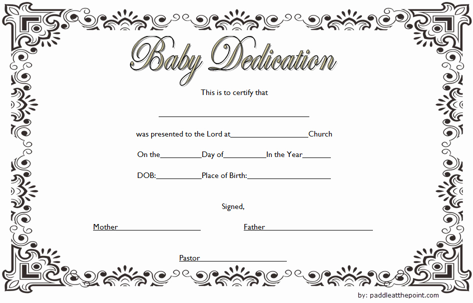 Baby Dedication Certificate Beautiful Free Fillable Baby Dedication Certificate Download