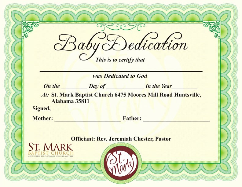 Baby Dedication Certificate Elegant Baby Dedication Certificate