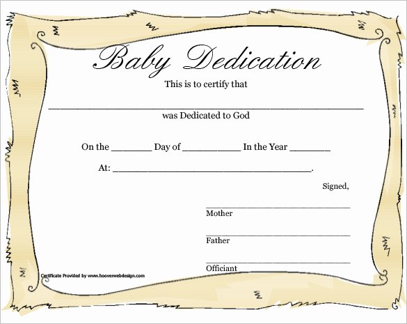 Baby Dedication Certificate Templates Elegant Baby Dedication Certificate