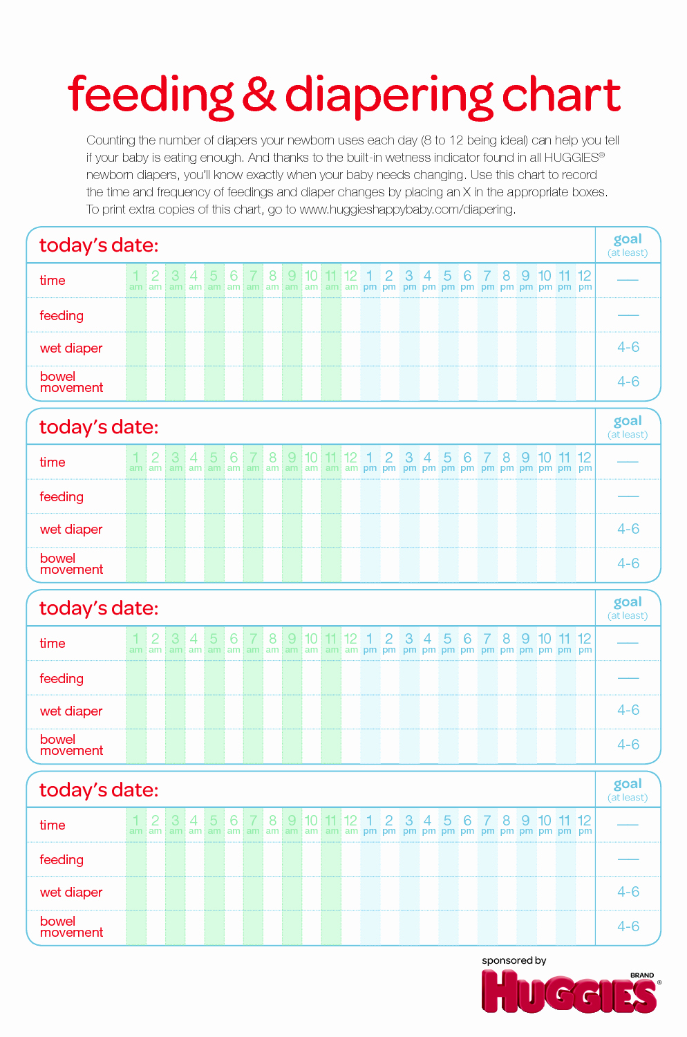 Baby Feeding Log New 6 00am Rise &amp; Shine Print Out This Hand Chart for the