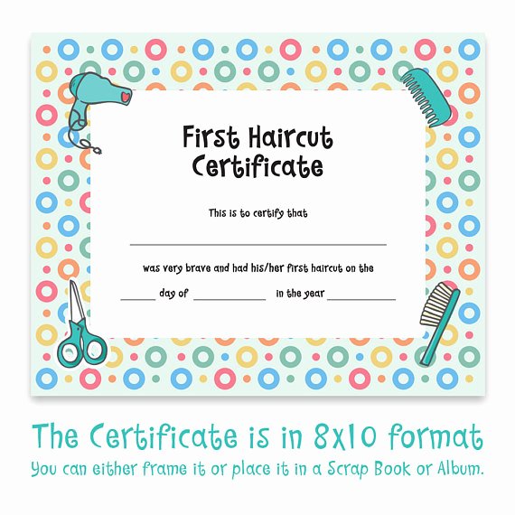 Baby First Haircut Certificate Beautiful Baby First Haircut Certificate Haircut Certificate