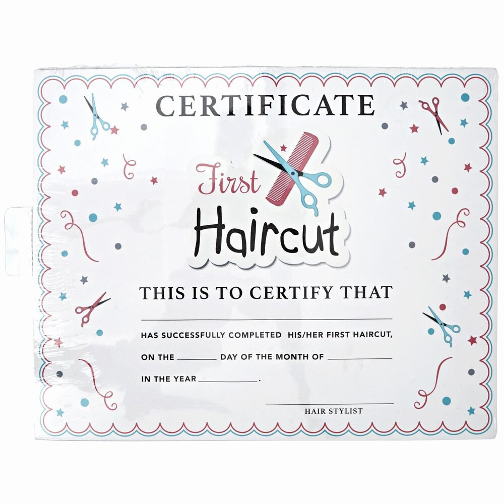 Baby First Haircut Certificate Beautiful Salon Care My First Haircut Certificate