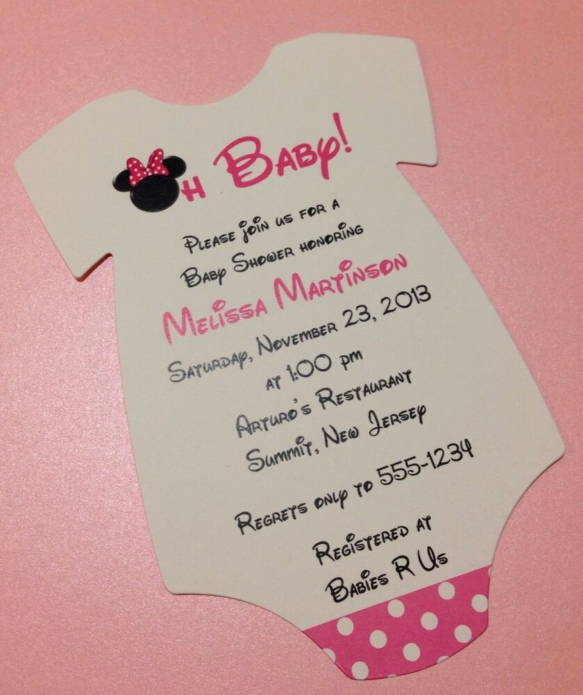 Baby Minnie Mouse Invitation Beautiful Pink Minnie Mouse Esie Baby Shower Invitation All