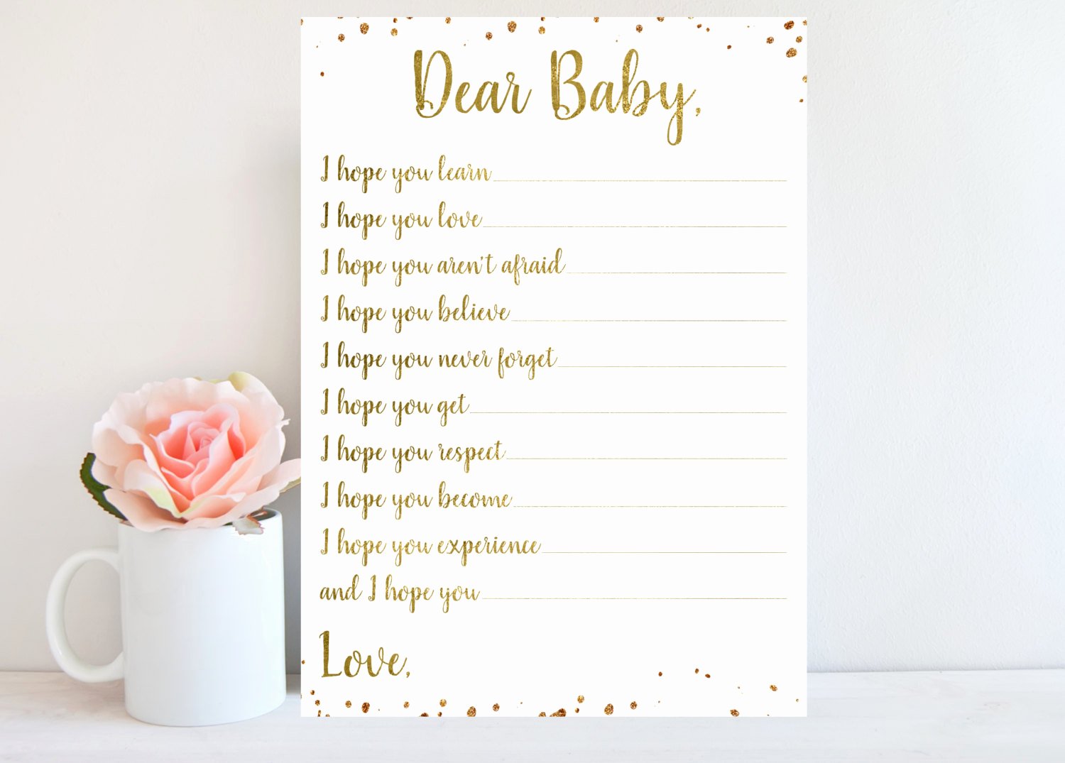 Baby Shower Card to Print Inspirational Dear Baby Baby Shower Game Girl Boy Wishes for Baby