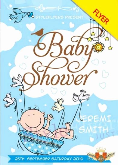 Baby Shower Flyer Ideas Awesome Awesome Baby Shower V1 Psd Flyer Template