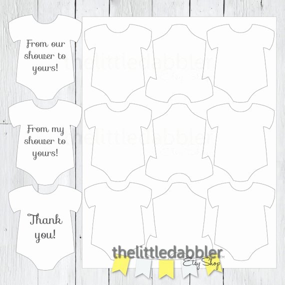 Baby Shower Gift Tag Template New Baby Shower Mini Esie Favor Thank You Gift Tag Template