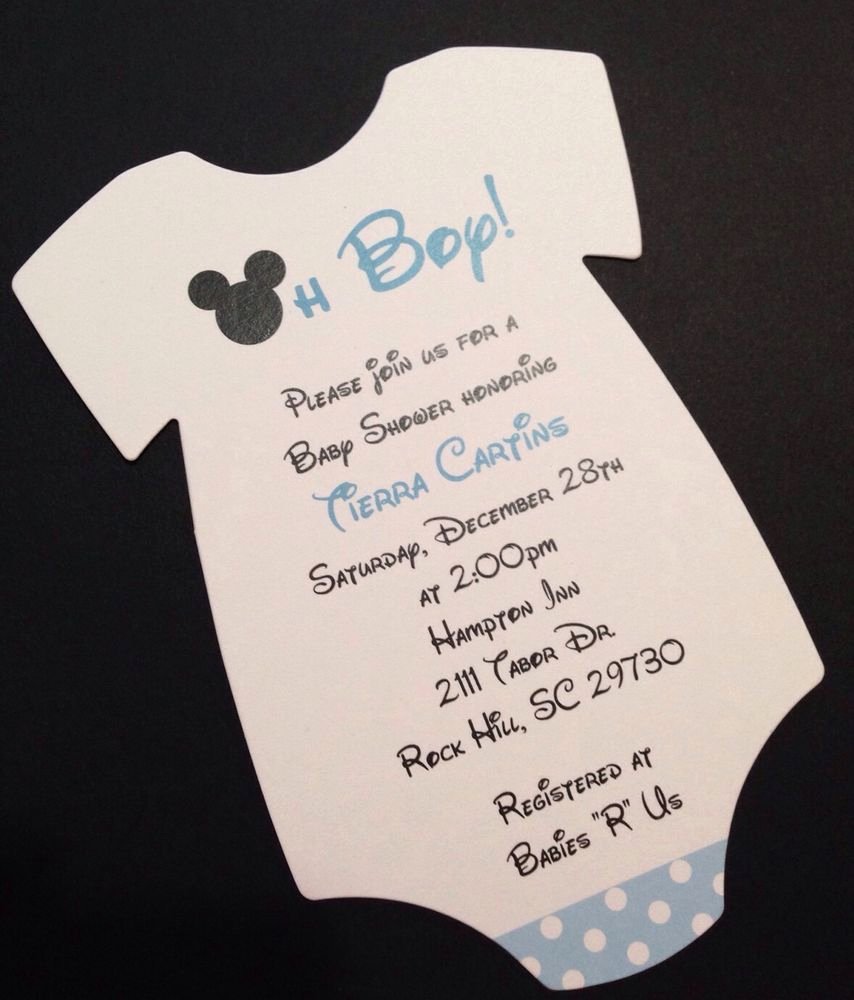 Baby Shower Mickey Mouse Invitations Best Of Blue Mickey Mouse Esie Baby Shower Invitation All