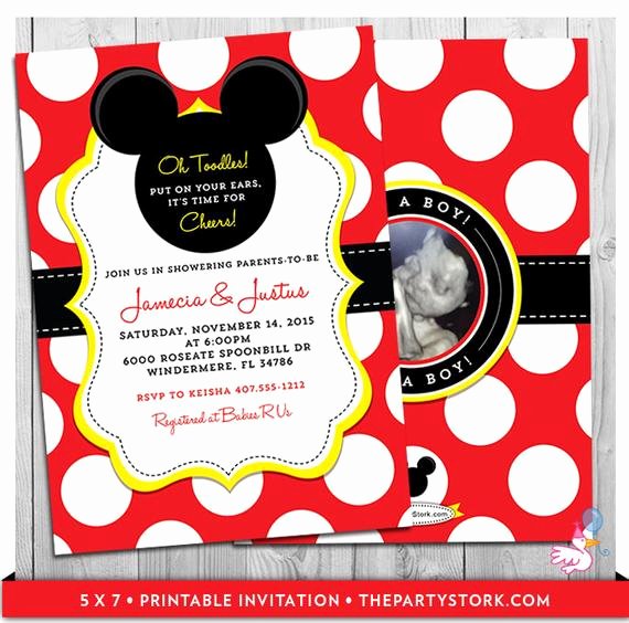Baby Shower Mickey Mouse Invitations Inspirational Mickey Mouse Baby Shower Invitations Unique Mickey Mouse
