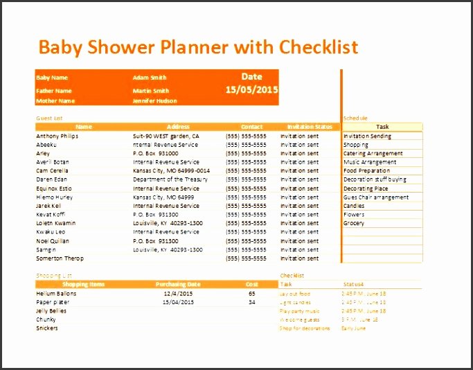Baby Shower Planning List Elegant 4 Download Baby Shower Planner for Free