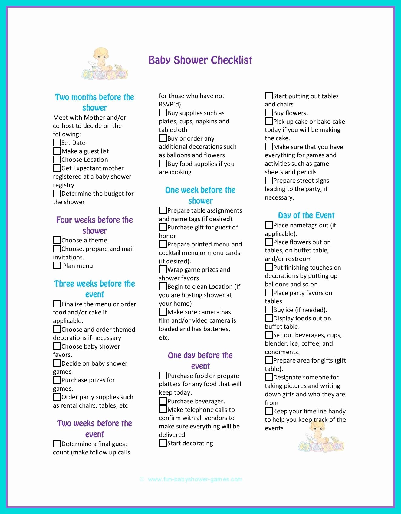 Baby Shower Planning List Elegant Baby Shower Checklist to Help Plan the Perfect Baby Shower