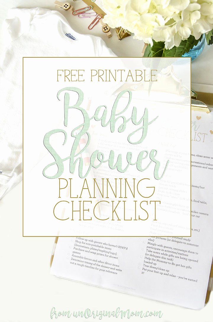 Baby Shower Planning List Elegant Free Printable Baby Shower Planning Checklist Unoriginal Mom