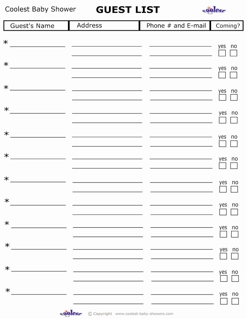 Baby Shower Planning List Unique organized Template to Keep Track Of Invitations