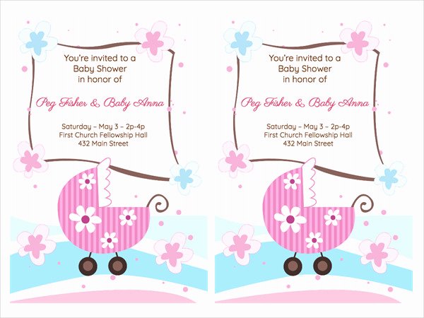 Baby Shower Program Sample Beautiful Free 48 Baby Shower Invitation Examples Word Psd Ai