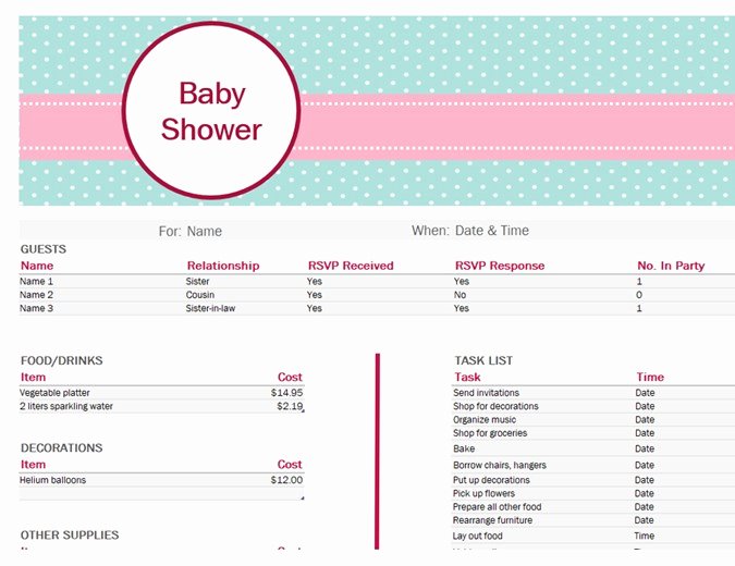 Baby Shower Programs Template Best Of Baby Shower Planner