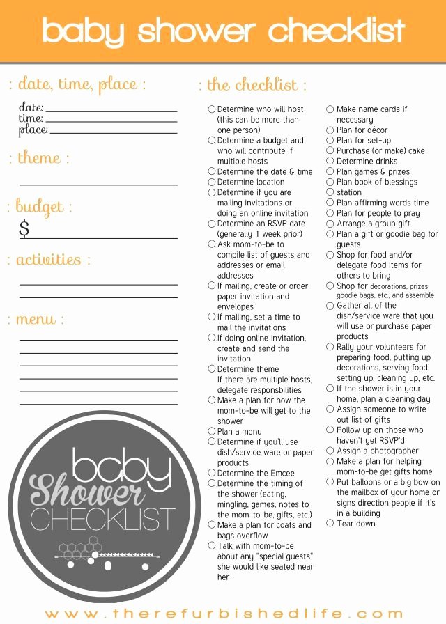 Baby Shower Shopping List Fresh Full Child Bathe Guidelines Free Printable