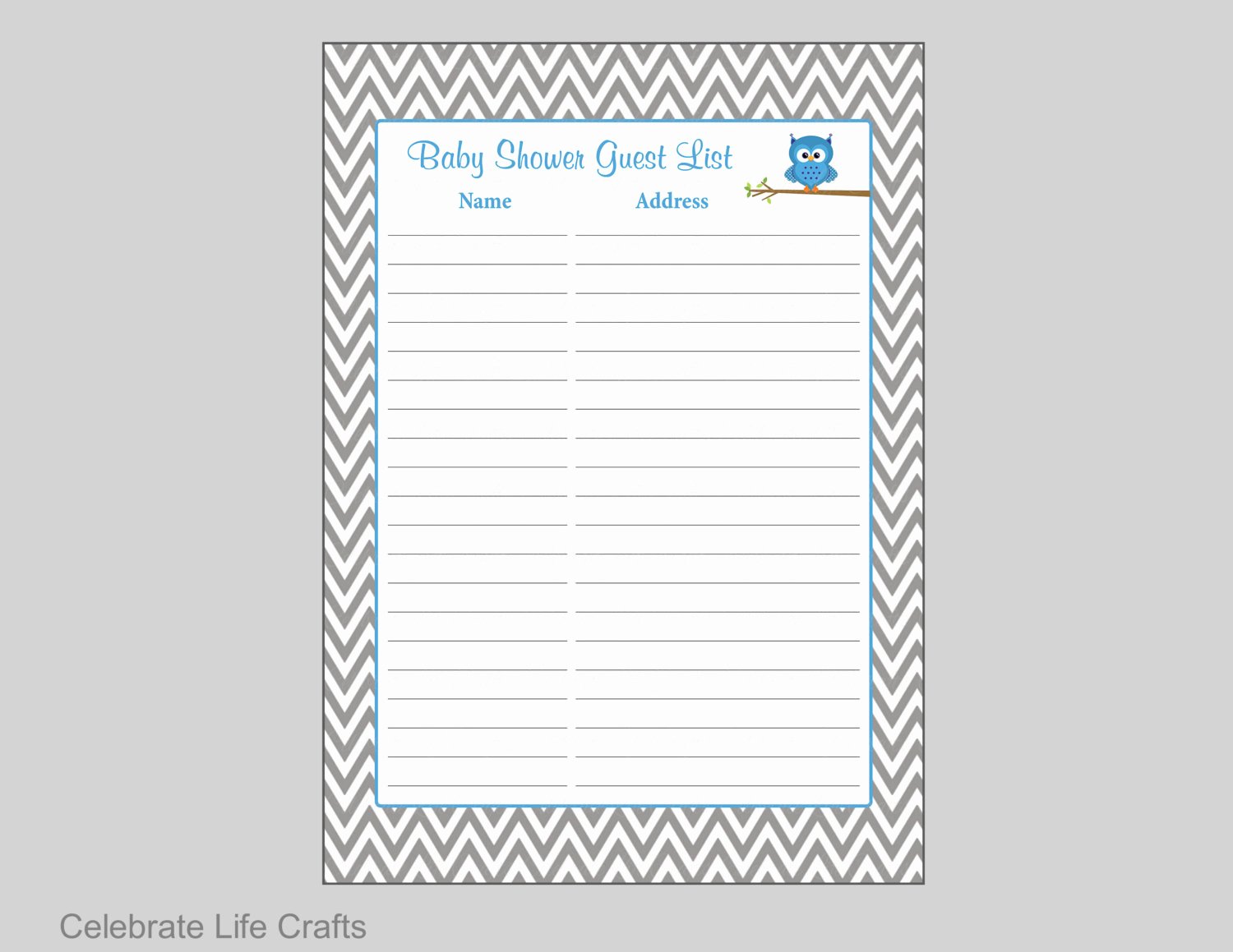 Baby Shower Sign In Sheets Beautiful Owl Baby Shower Guest List Printable Baby Shower Sign In