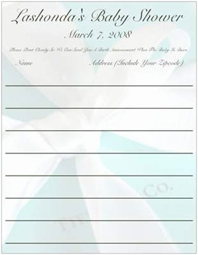 Baby Shower Sign In Sheets Elegant events by Tammy Tiffany themed Baby Shower