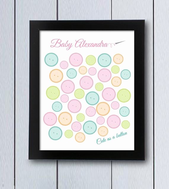 Baby Shower Sign In Sheets Luxury Cute as A button Sign In Board Printable Pdf Baby