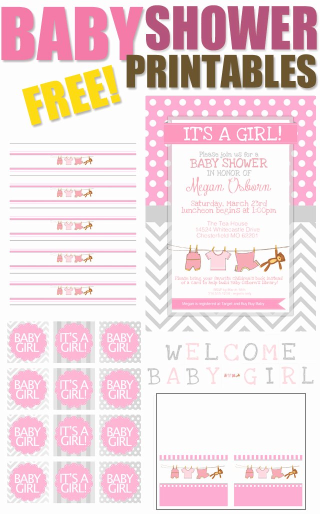 Baby Shower Tags Printable Beautiful Baby Girl Shower Free Printables How to Nest for Less™