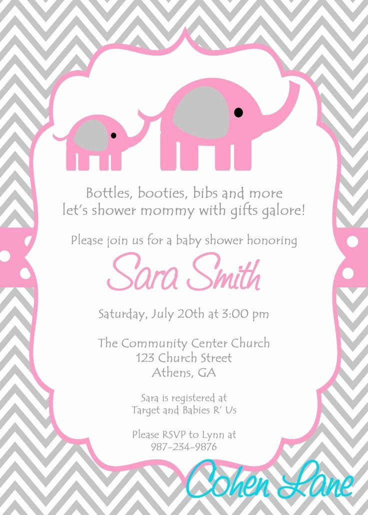 Baby Shower Template Free Awesome Elephant Baby Shower Invitations Template Ideas – Party Xyz