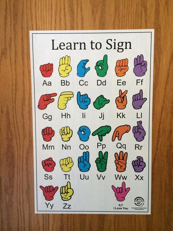 Baby Sign Language Posters Awesome American Sign Language Chart Peel &amp; Stick Restickable asl