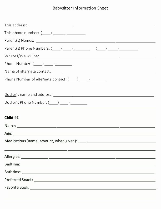 Babysitter Information Sheet Template Lovely Mrs S is A Little Here &amp; A Little there