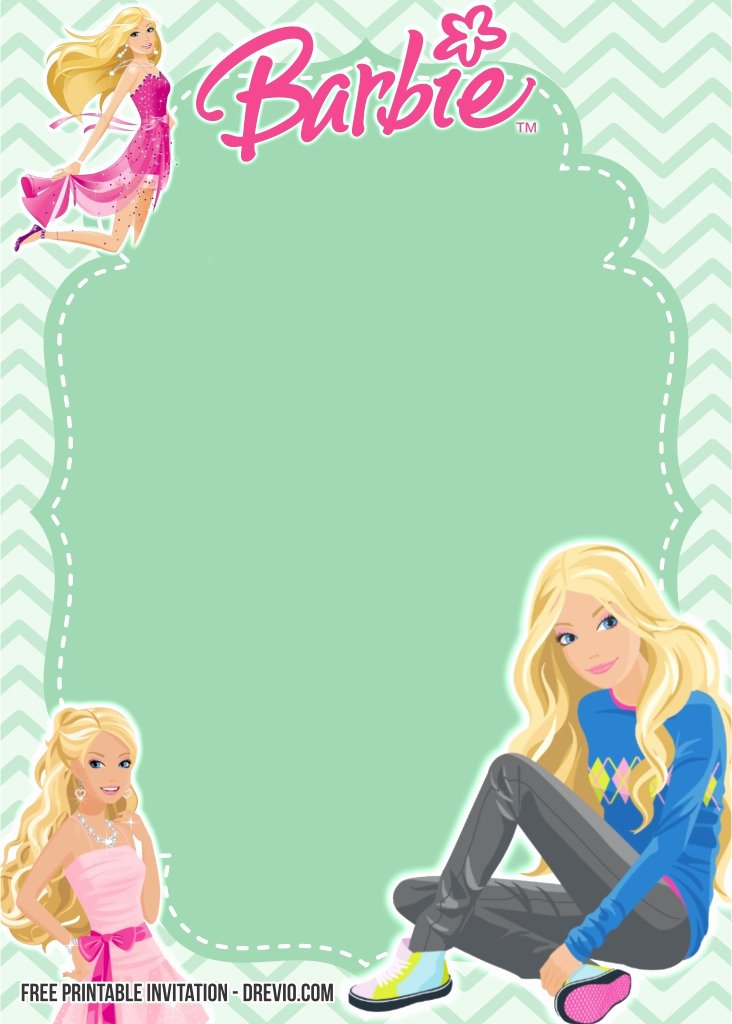 Barbie Invitations Templates Free Beautiful Free Printable Barbie Birthday Invitation Templates