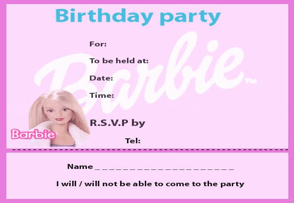 Barbie Invitations Templates Free Fresh 40th Birthday Ideas Free Barbie Birthday Invitation Templates