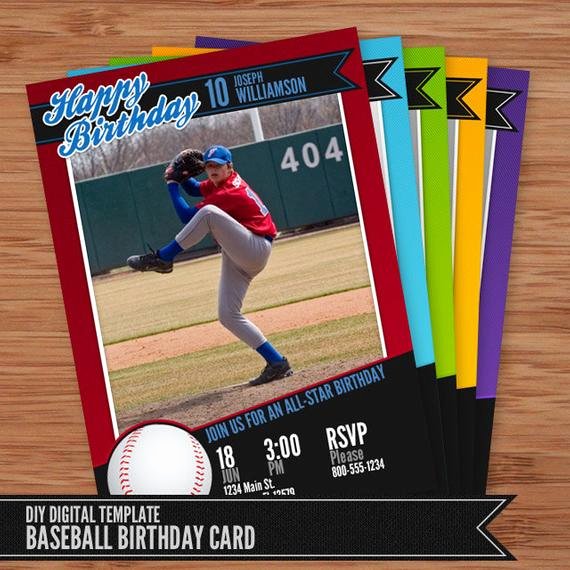 Baseball Card Template Photoshop Free Best Of Baseball Card Birthday Invitation 5x7 Shop Template for