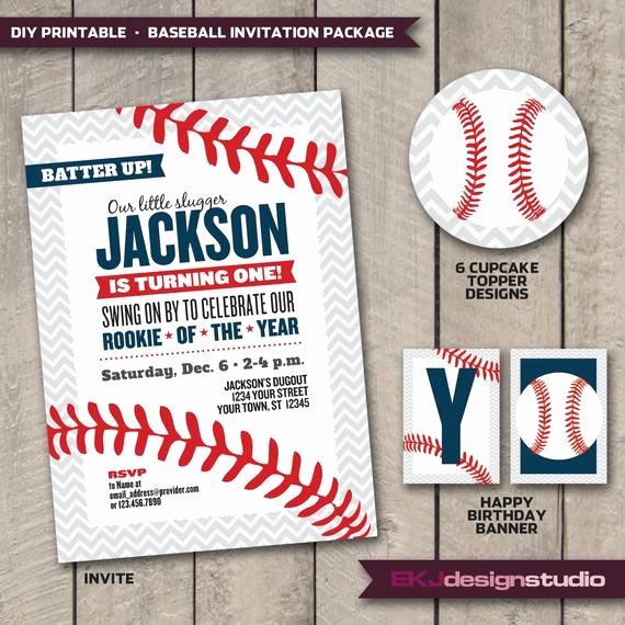 Baseball Invitation Template Free Fresh Items Similar to Diy Printable Baseball Rookie Of the Year