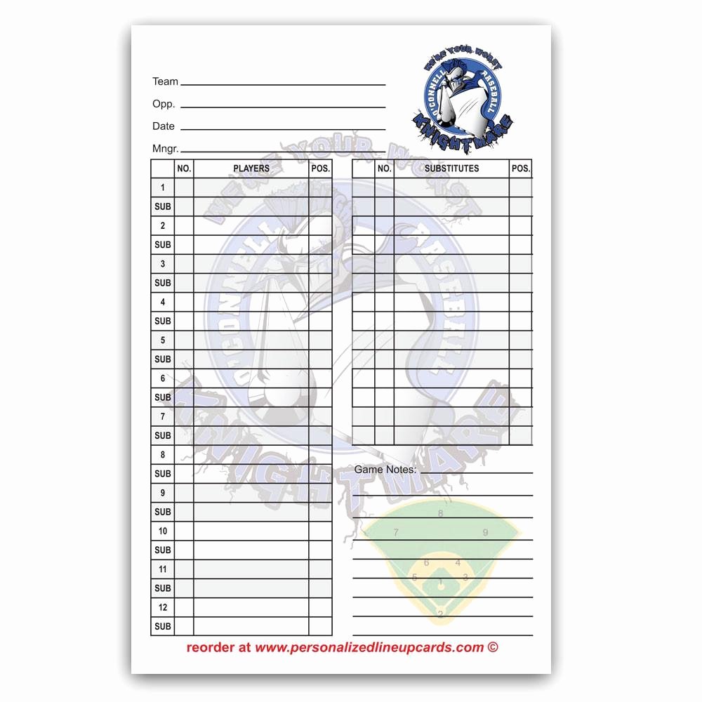 Baseball Line Up Card Elegant Printable Baseball Lineup Cards – Jowo