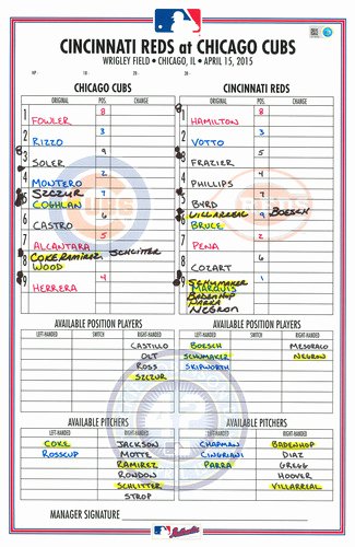 Baseball Line Up Cards Awesome Baseball How Do Mlb Managers Do the Lineup Card On