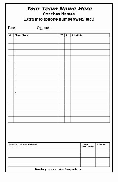 Baseball Line Up Sheets Unique 25 Of Basketball Line Up Sheet Template