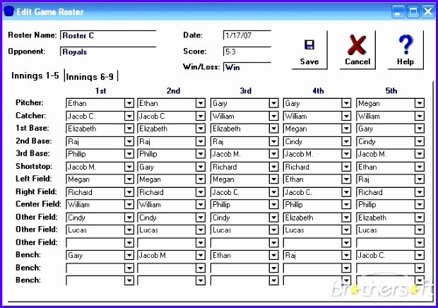 Baseball Lineup Card Excel Beautiful 12 Baseball Lineup Excel Template Exceltemplates