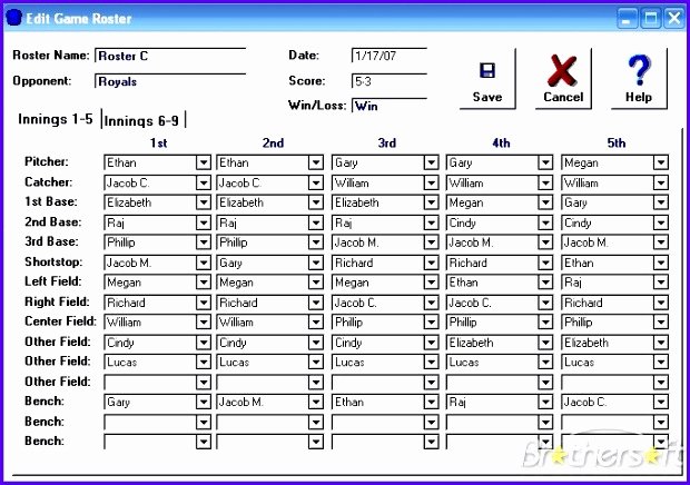 30 Baseball Lineup Card Excel Example Document Template