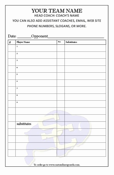 Baseball Lineup Cards Awesome 28 Of Dugout Lineup Card Template
