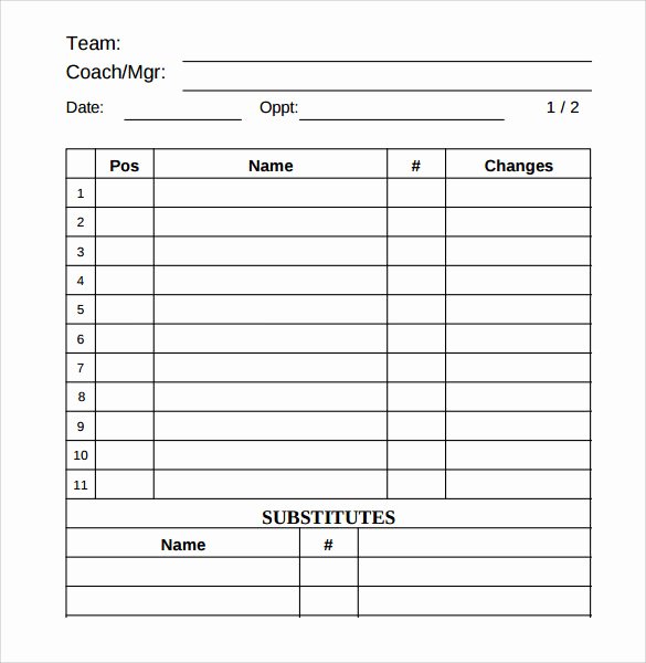 Baseball Lineup Excel Template New Sample Baseball Roster Template 9 Free Documents In Pdf