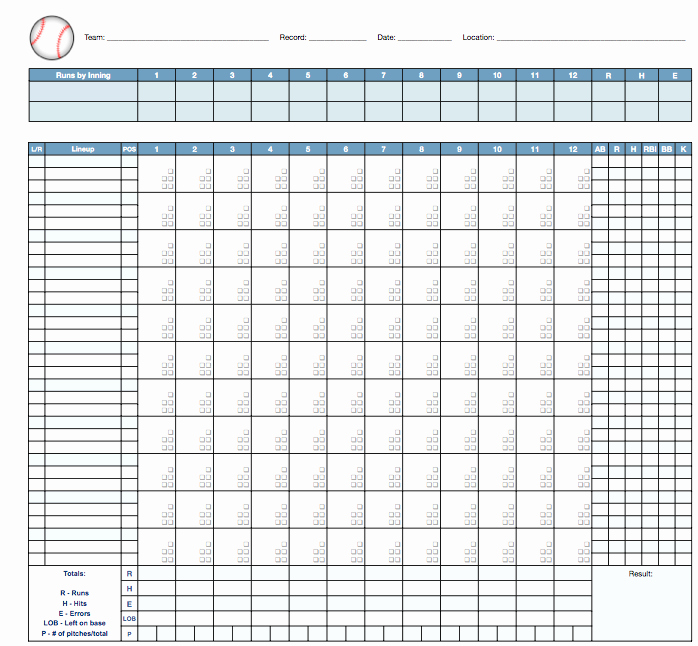 Baseball Score Book Template Elegant touch Em All Baseball Scorebook by Kevin Freiheit