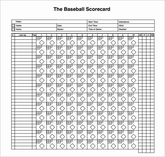 Baseball Score Book Template Fresh 8 Sample Baseball Score Sheets Pdf Word Excel Pages