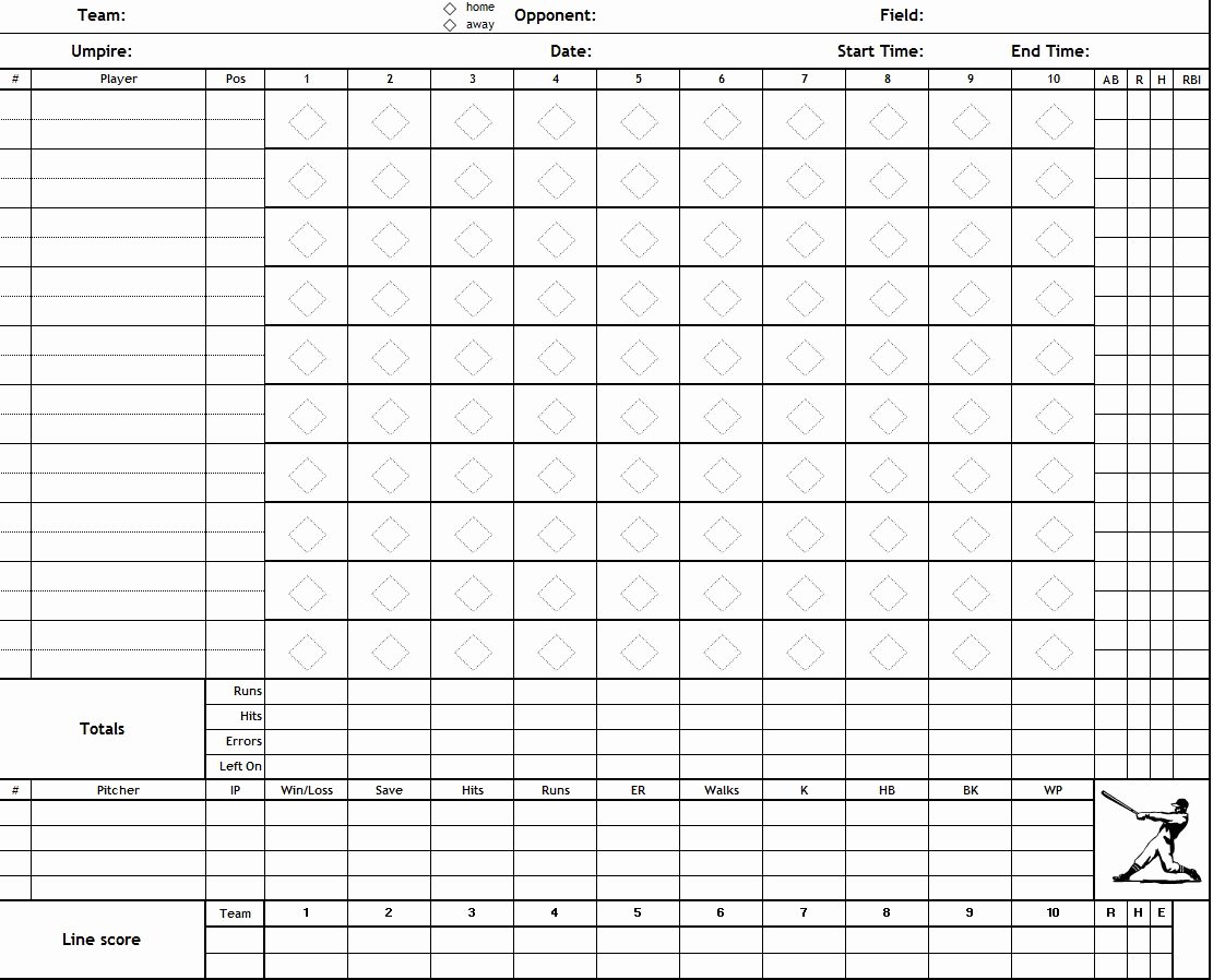Baseball Score Book Template Unique Baseball Score Sheet 2019