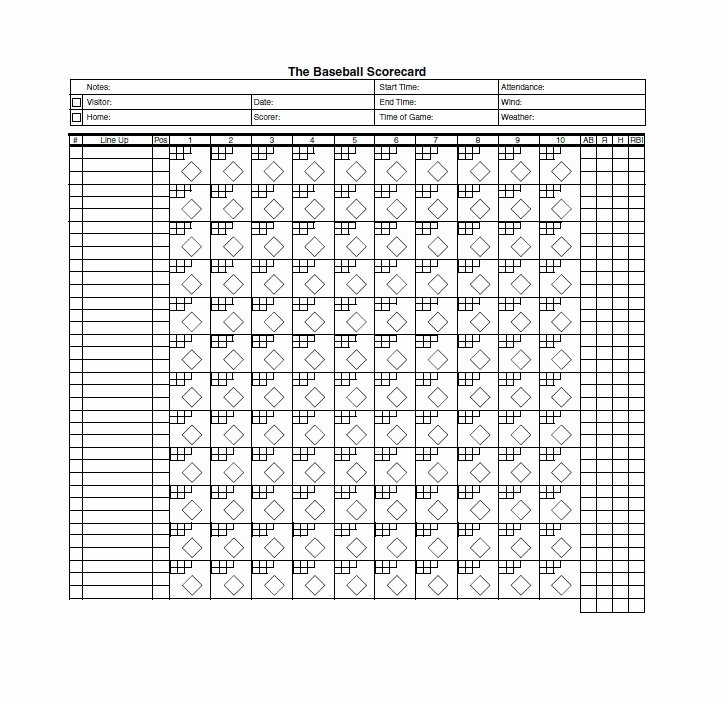 Baseball Score Sheet Template Fresh 30 Printable Baseball Scoresheet Scorecard Templates