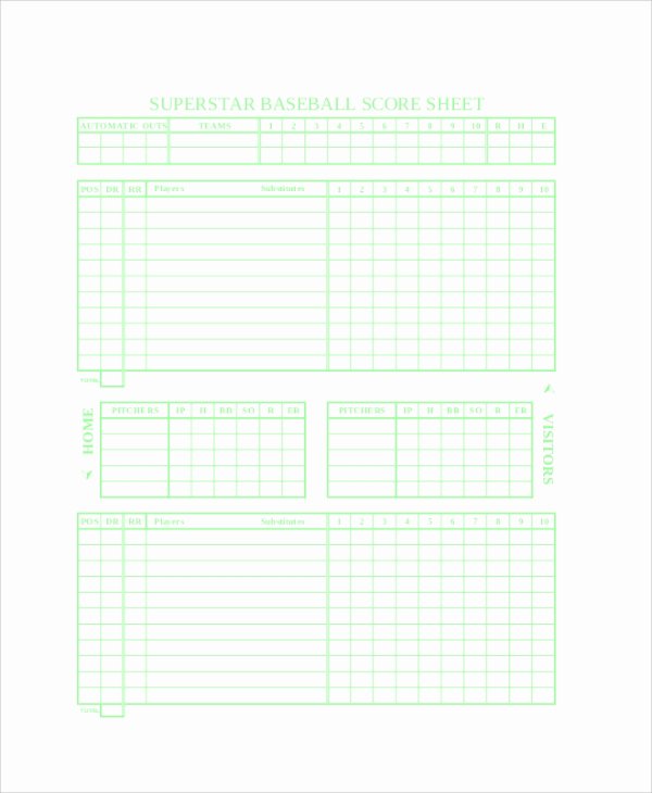 Baseball Scorekeeping Cheat Sheet Awesome Sample Baseball Score Sheet 6 Examples In Pdf