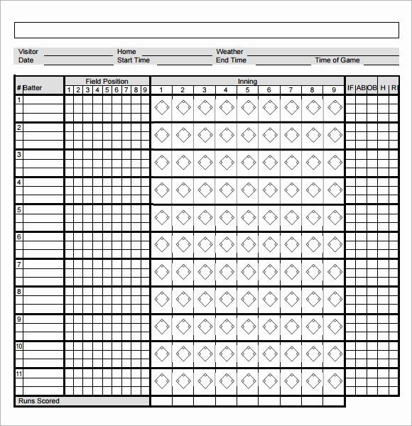 Baseball Scorekeeping Cheat Sheet Luxury 8 Sample Baseball Score Sheets
