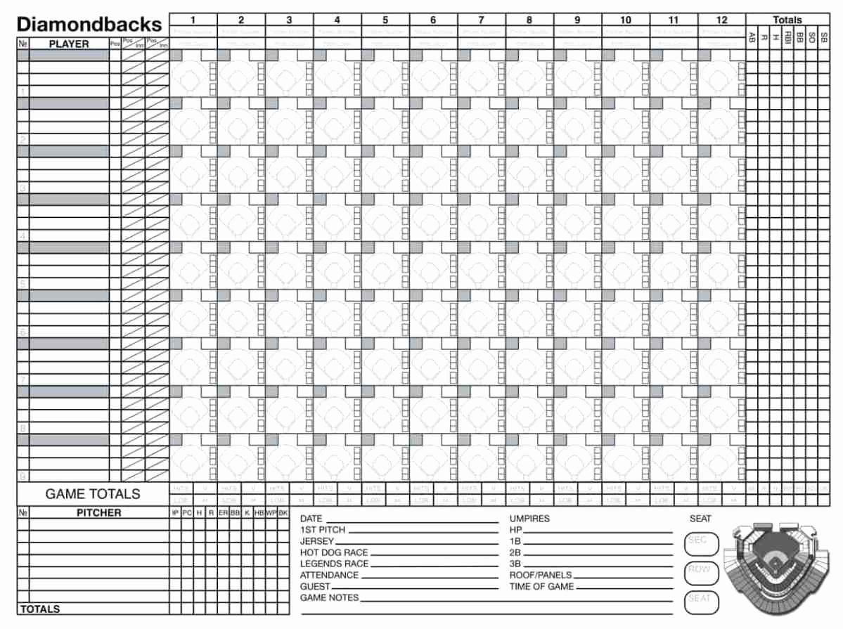 Baseball Scoring Sheet Printable Fresh 5 Baseball Scorecard with Pitch Count Samples – Word