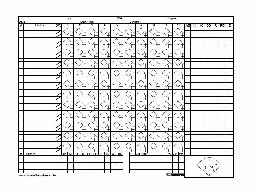 Baseball Scoring Sheet Printable Lovely Baseball Score Sheet 30 Printable Baseball Scoresheet