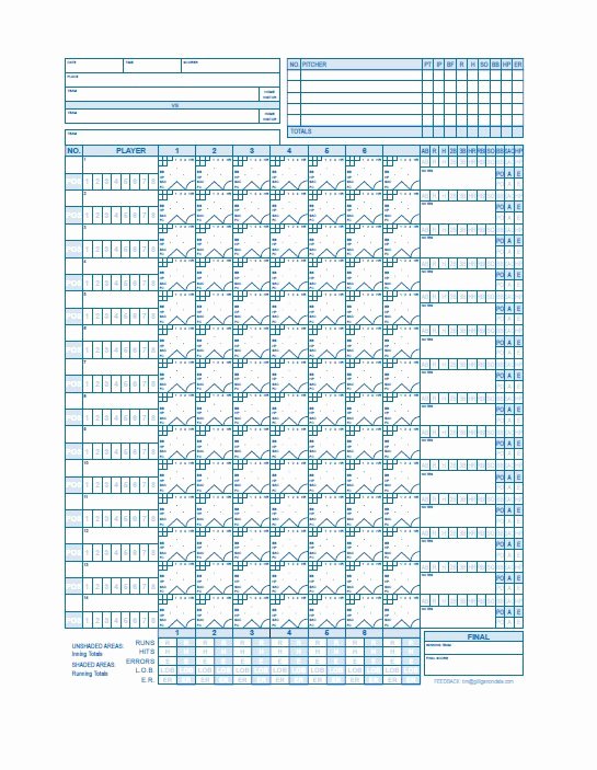 Baseball Scoring Sheet Printable Luxury 30 Printable Baseball Scoresheet Scorecard Templates