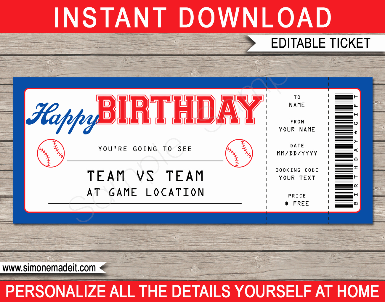 Baseball Ticket Template Free Best Of Baseball Game Birthday Gift Ticket