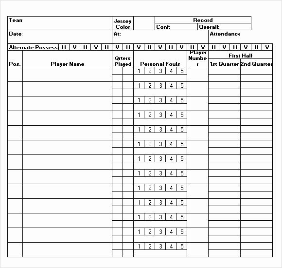 Basketball Score Sheet Template Inspirational 28 Of Basketball Roster Template Excel