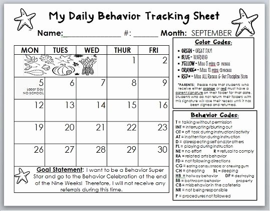 Behavior Management Plan Template Inspirational Behavior Calendar Template I Am Going to Tweak This to